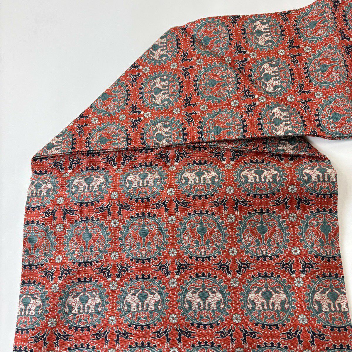 【美品】名古屋帶 優品級 向鳥 向虎 紅茶 純蠶絲