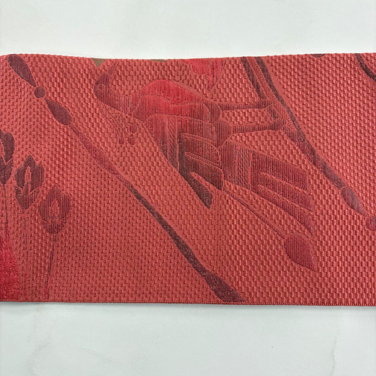 【美品】名古屋帶 優品級 枝花 鳥 粉紅 純蠶絲
