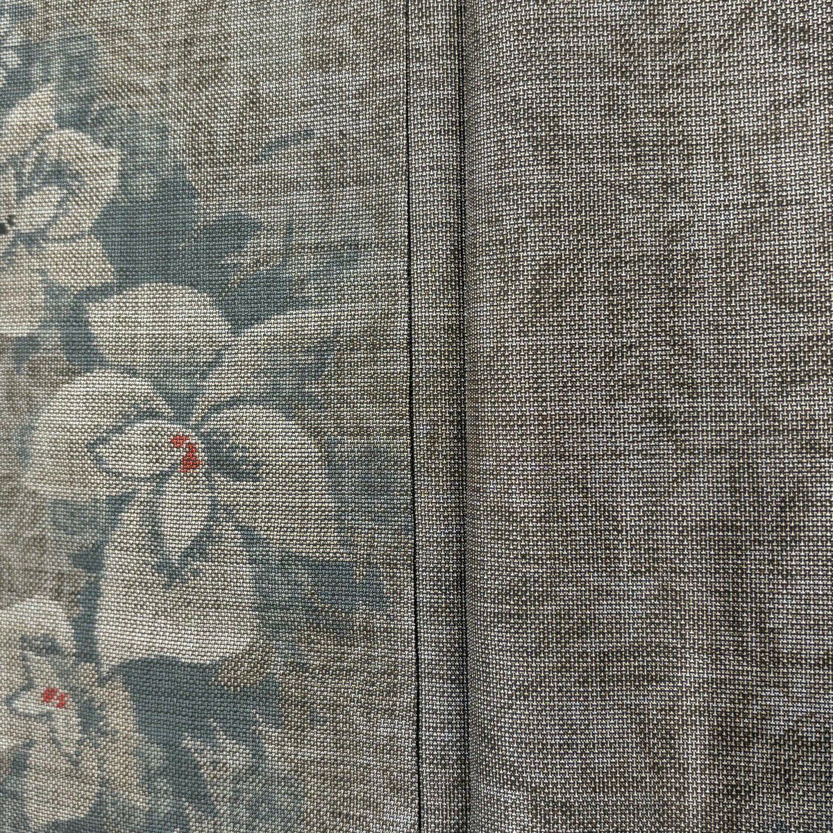 【美品】 紬織織 身長167cm 袖長65.5cm M 雙層 草花紋紋 焦茶 純蠶絲 優品級