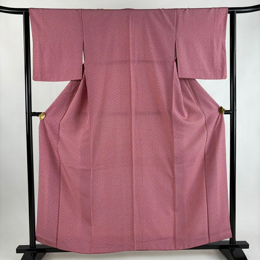 江戶小紋 身長158.5cm 袖長62.5cm S 雙層 鮫 茜 純蠶絲 優品級 一つ紋