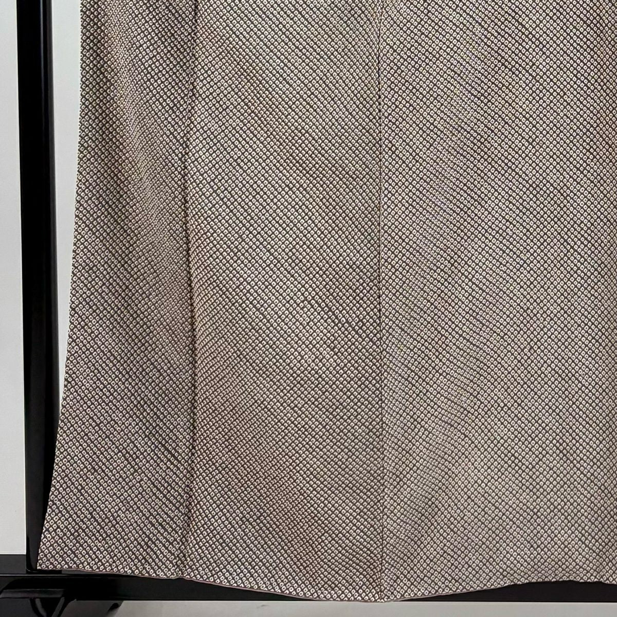 【美品】 小紋 身長159cm 袖長61cm S 雙層 總絞染 小豆 純蠶絲 優品級
