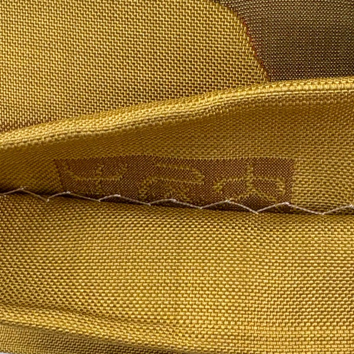 【美品】 袋帶 秀品級 木屋太 有落款 枝椿 黃土 六通 純蠶絲