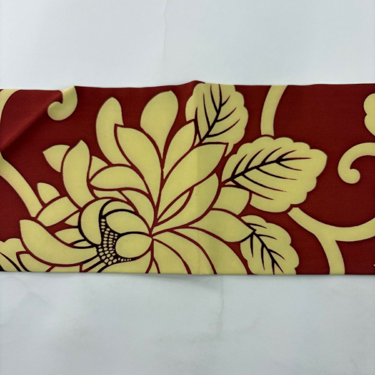 【美品】名古屋帶 秀品級 花唐草紋 紅 純蠶絲