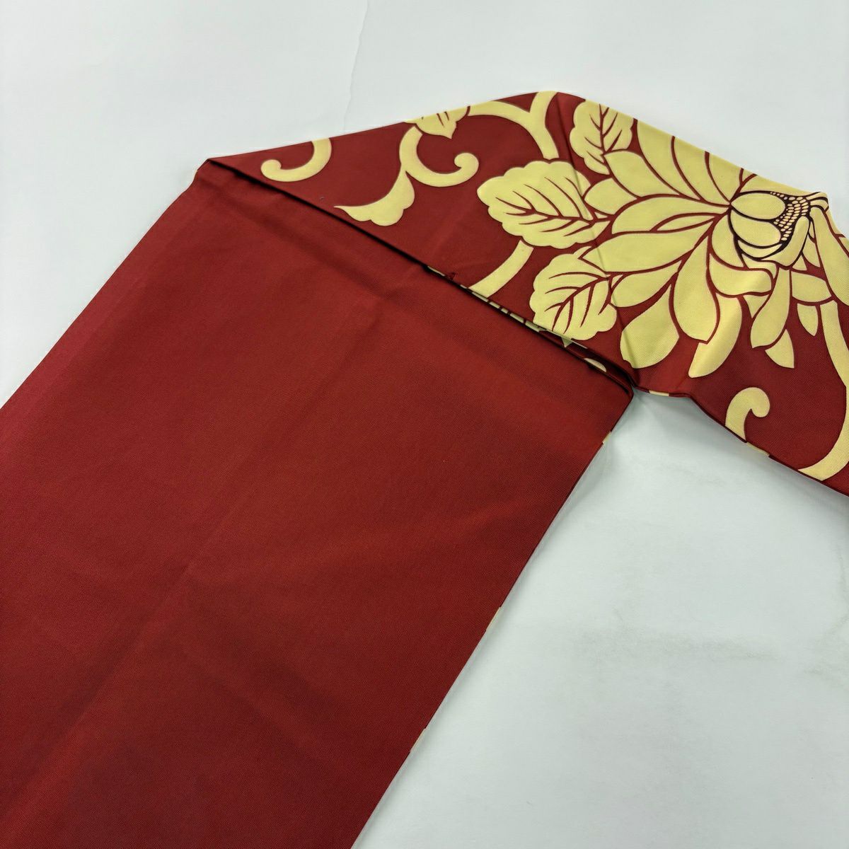 【美品】名古屋帶 秀品級 花唐草紋 紅 純蠶絲