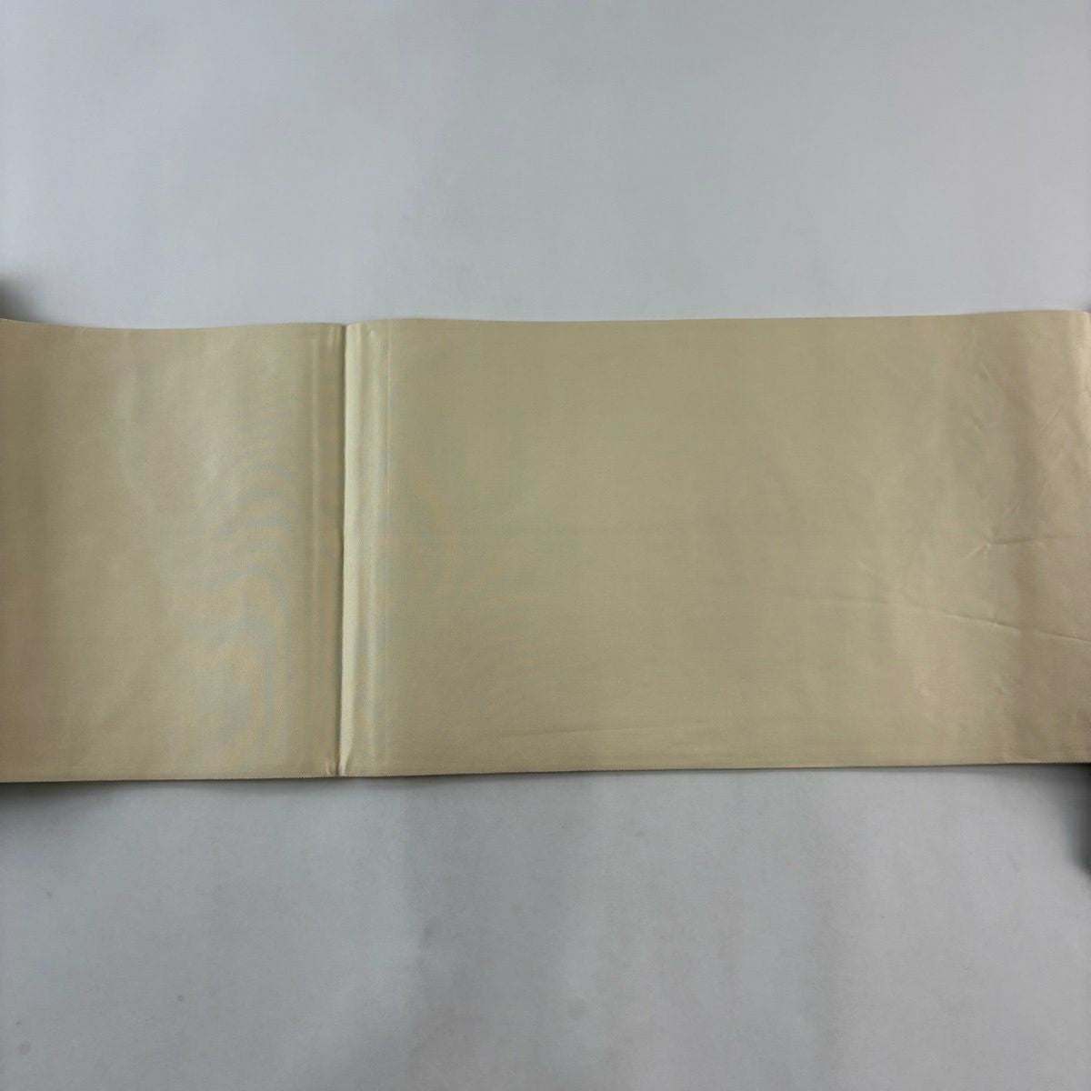 【美品】 袋帶 秀品級 草花紋 道長取 金金箔 金銀彩 米色 六通 純蠶絲