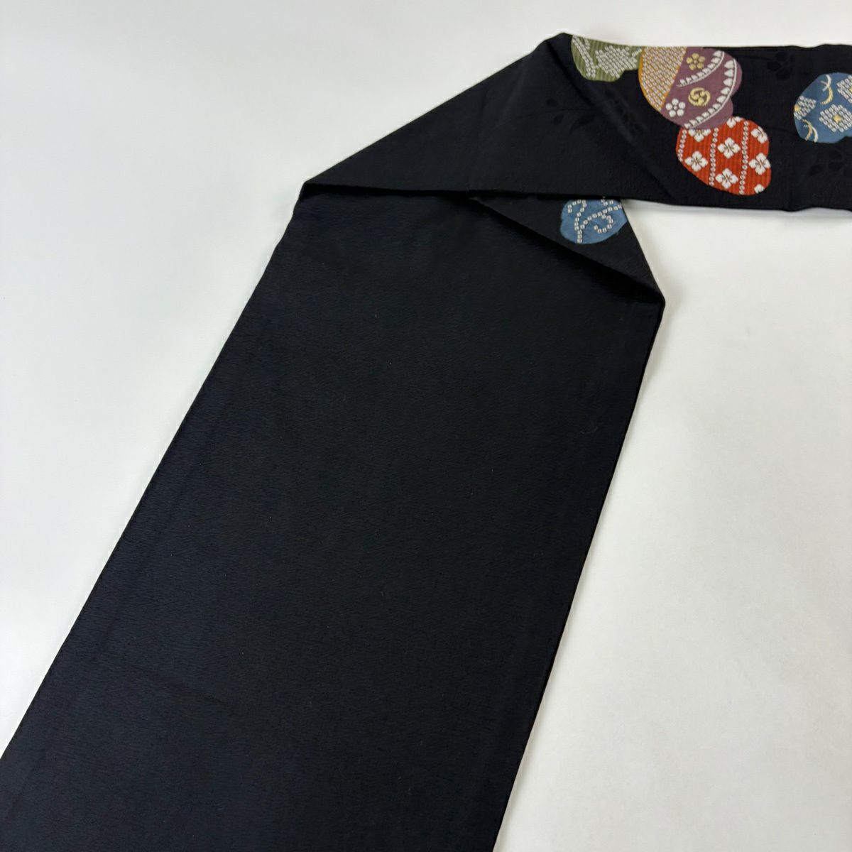 【美品】名古屋帶 秀品級 梅花花菱 金糸 黑 純蠶絲