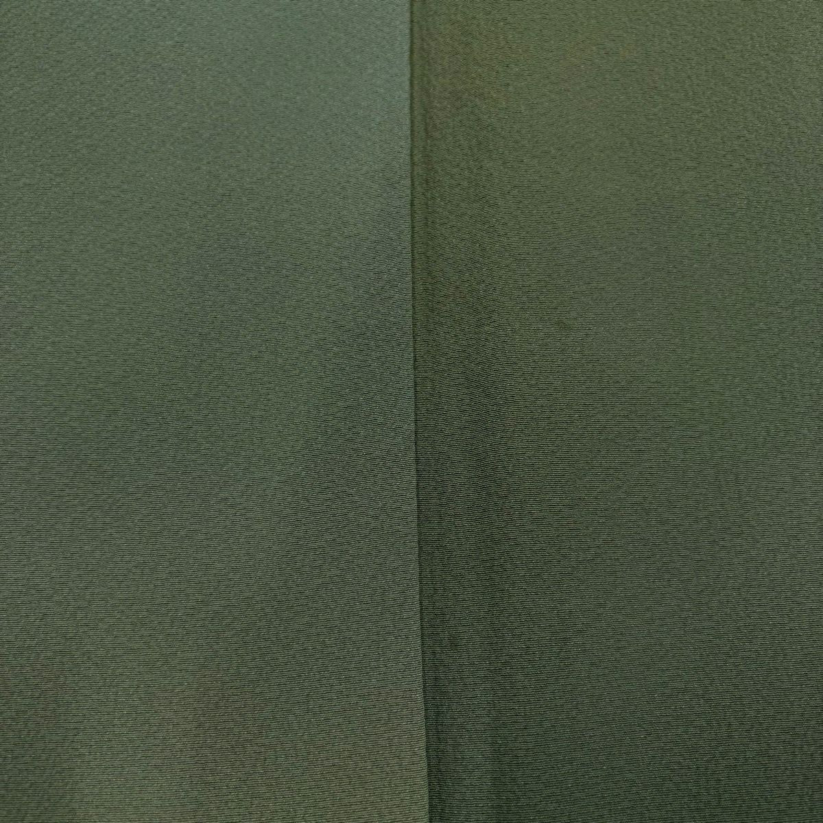 【美品】 小紋 身長159.5cm 袖長62cm S 雙層 斉藤三才 落款あり 漸層圖案 絞織 灰綠 純蠶絲 秀品級 一つ紋