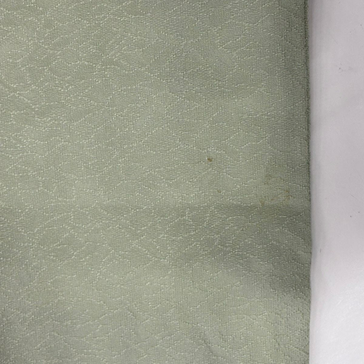 付下 身長156cm 袖長62.5cm S 雙層 草花紋紋 地紋 刺繡 漸層 淺綠 純蠶絲 優品級 一個紋