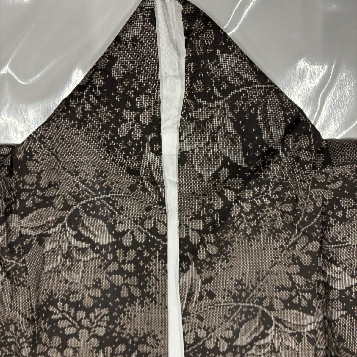 【美品】 紬織 身長170cm 袖長68.5cm L 雙層 花唐草紋 焦茶 純蠶絲 秀品級