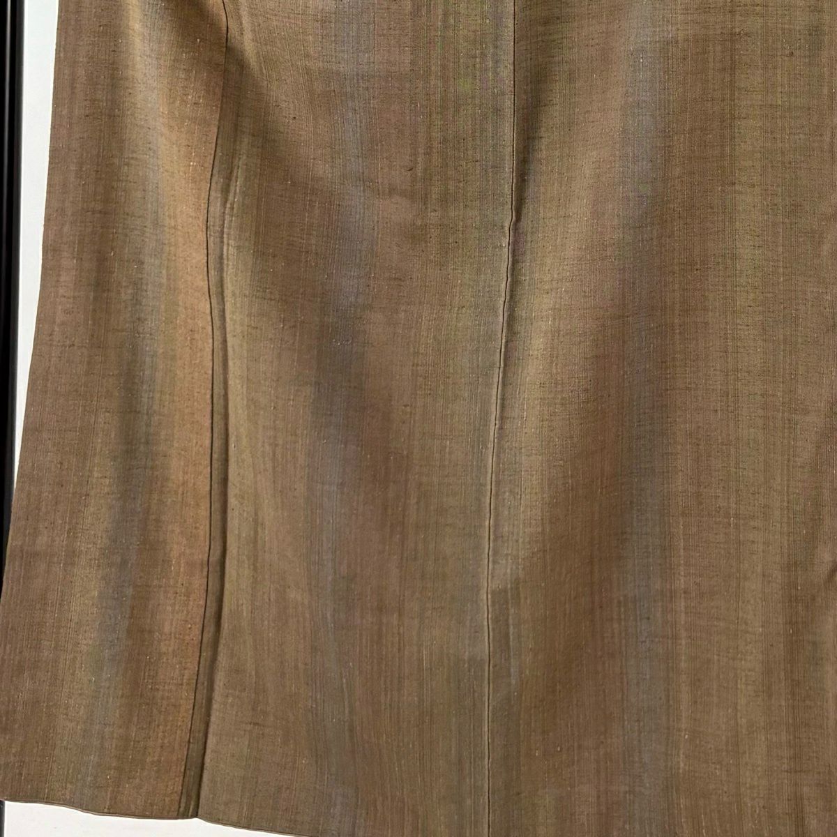 【美品】 紬織 身長151cm 袖長62.5cm S 雙層 漸層圖案 茶 純蠶絲 優品級