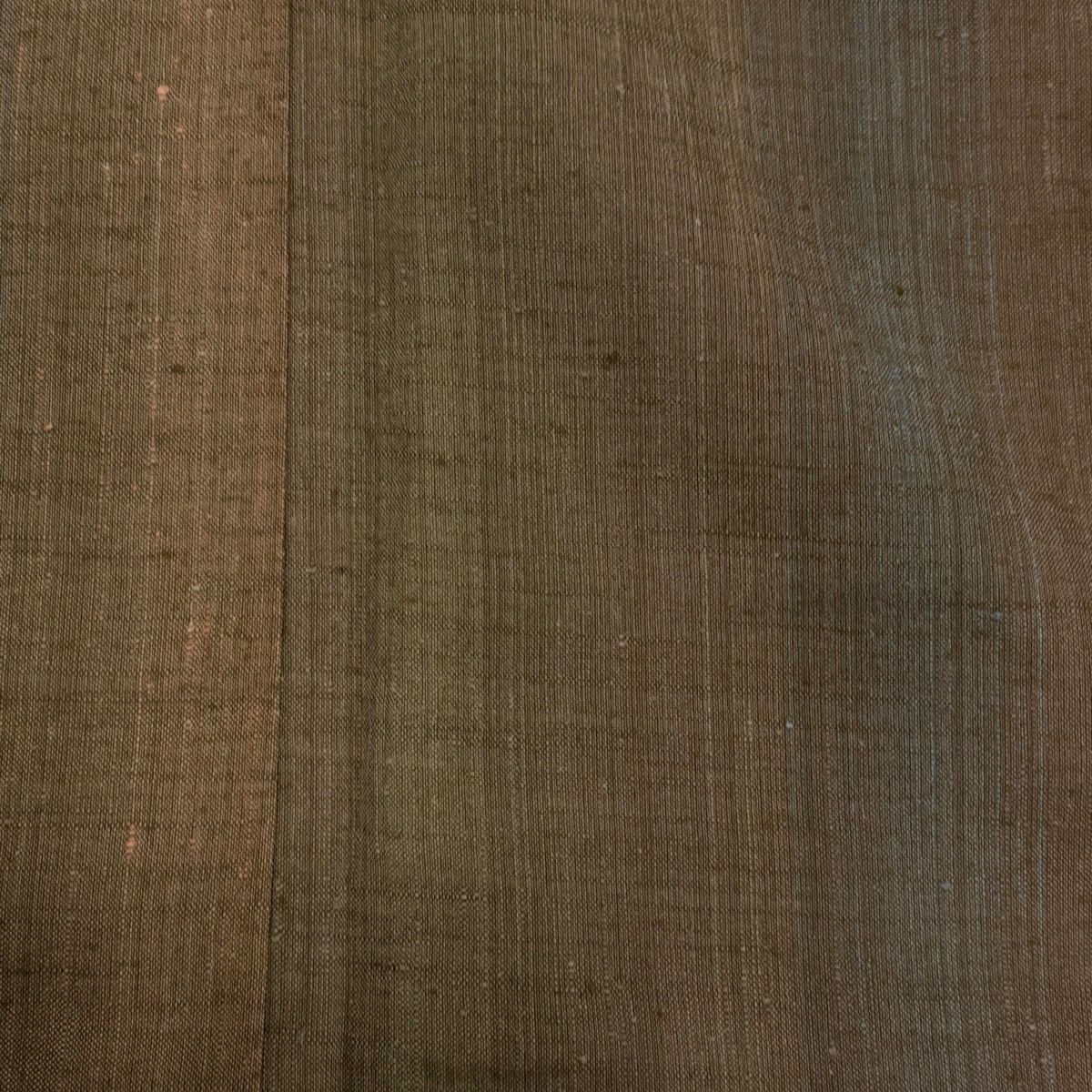 【美品】 紬織 身長151cm 袖長62.5cm S 雙層 漸層圖案 茶 純蠶絲 優品級