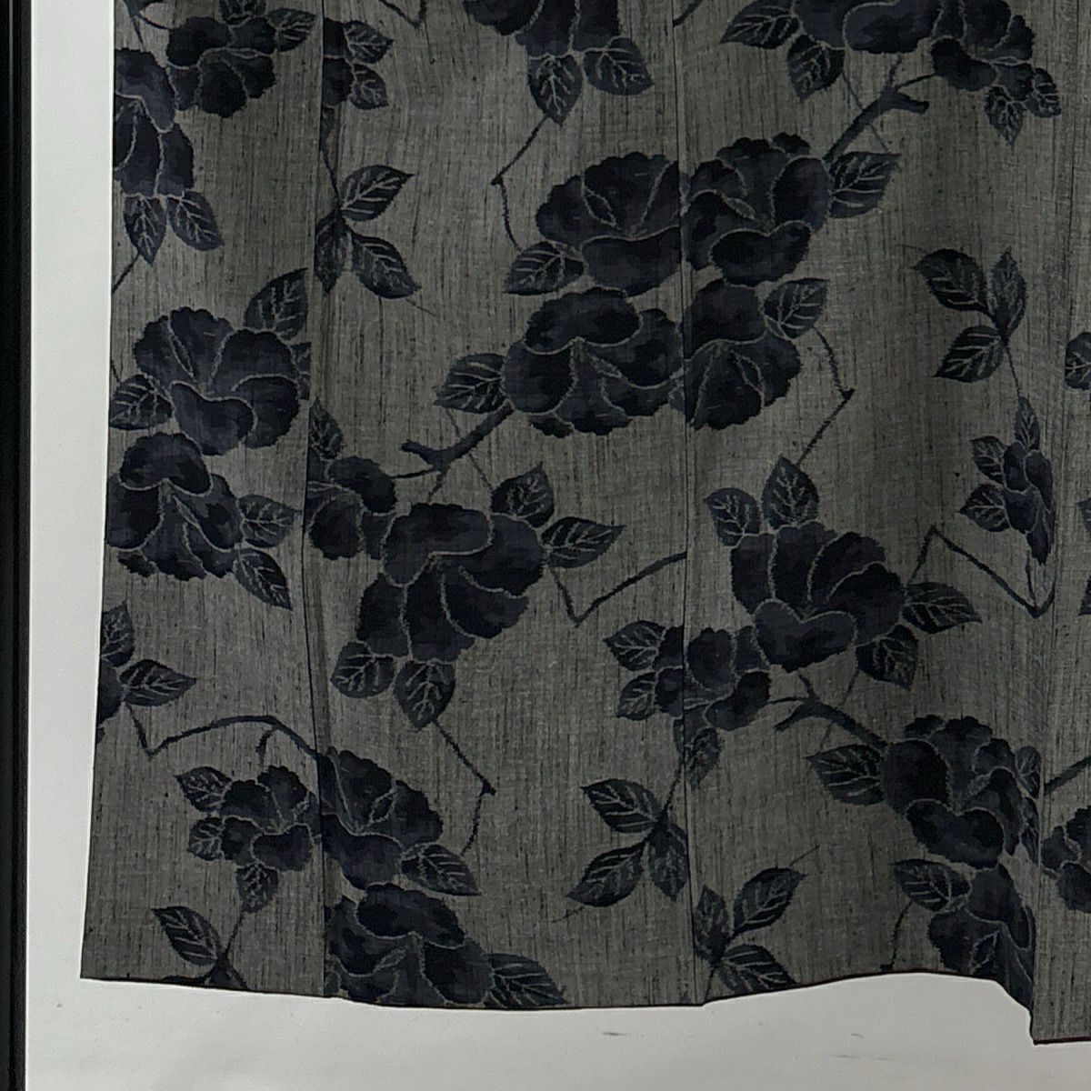 【美品】 紬織織 身長150cm 袖長61.5cm S 雙層 枝花 灰 純蠶絲 秀品級