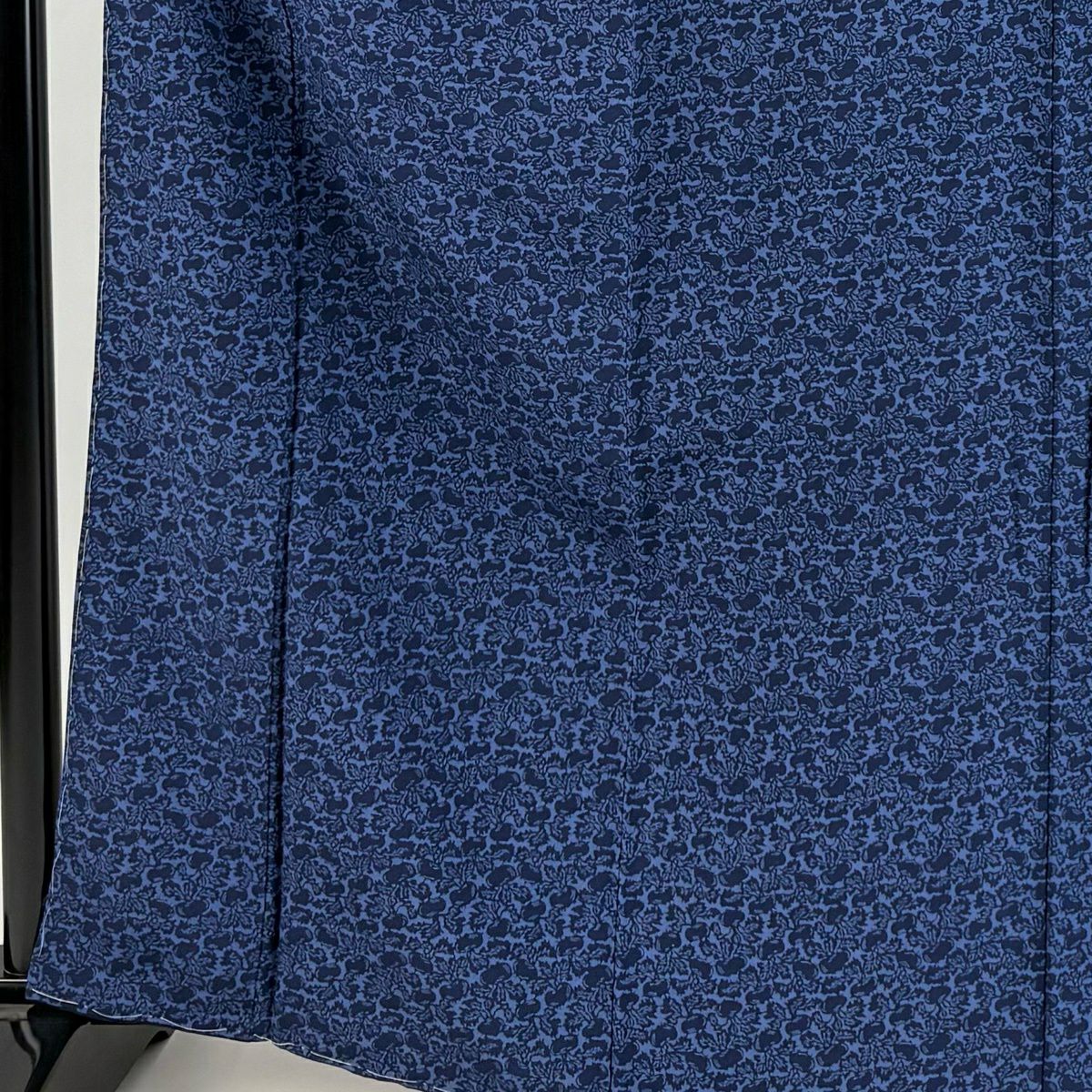 【美品】 小紋 身長164cm 袖長64cm M 雙層 落款あり 蕪 深藍 純蠶絲 秀品級 一つ紋