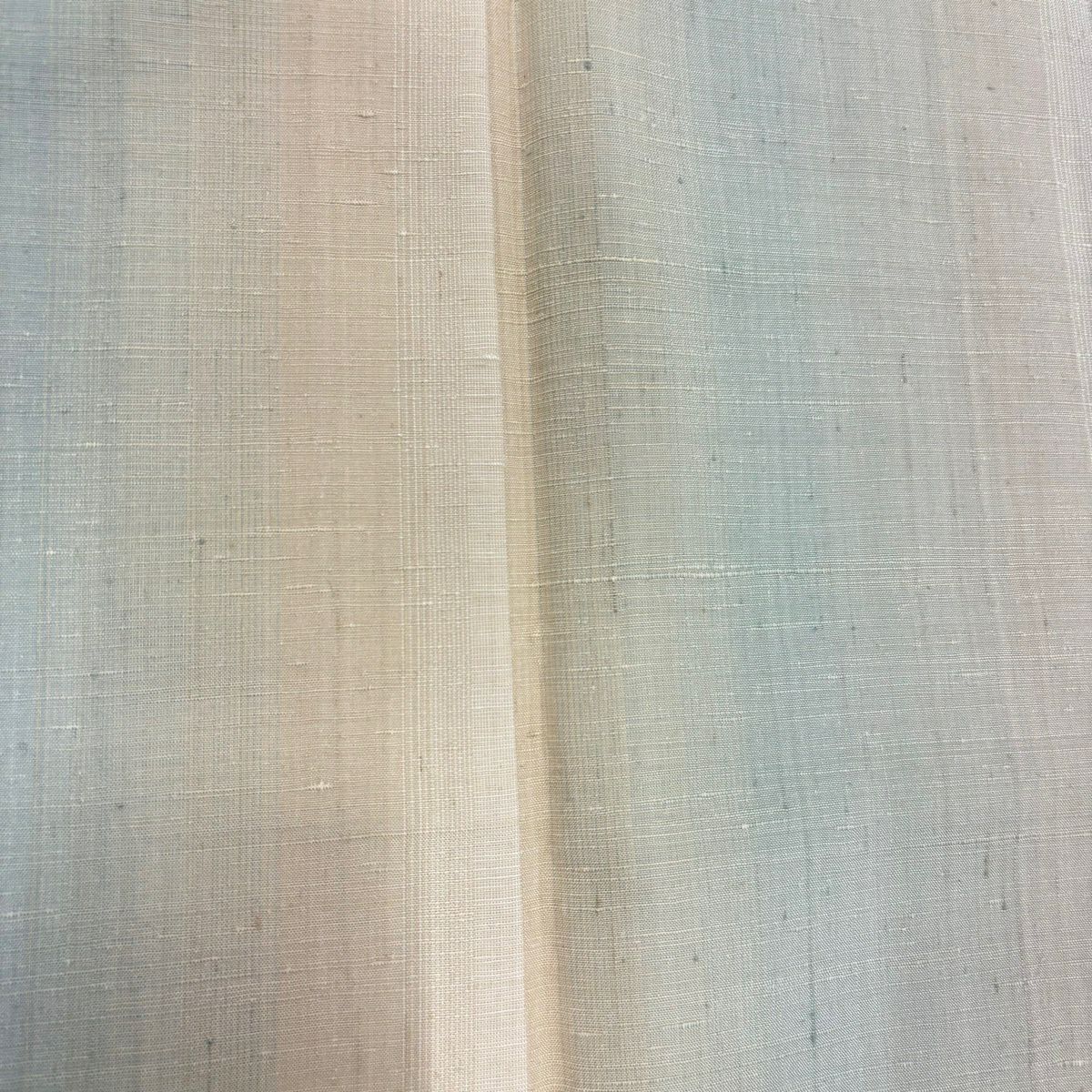 【美品】 紬織 身長150.5cm 袖長62.5cm S 雙層 縦ぼかし圖案 米色 純蠶絲 優品級