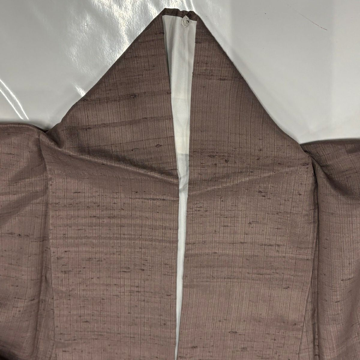 【美品】 付下 身長159cm 袖長64cm M 雙層 紬織織 色紙 銀杏 絞染 灰紫 純蠶絲 優品級