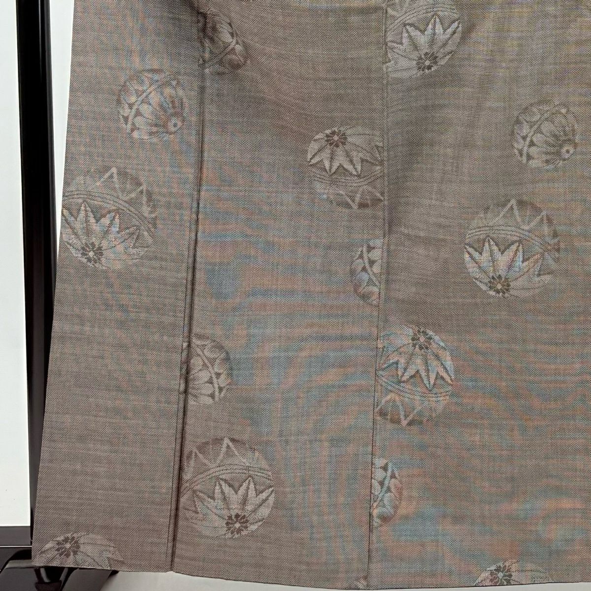 【美品】 紬織 身長162cm 袖長65.5cm M 雙層 手鞠 焦茶 純蠶絲 秀品級