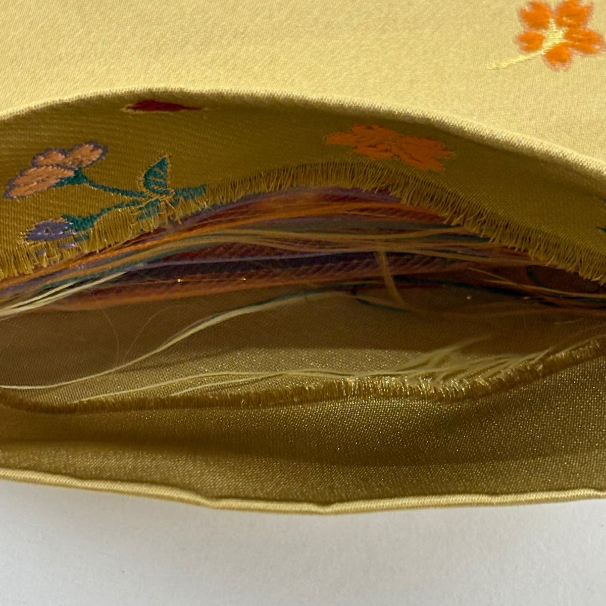 半幅帶 優品級櫻花花瓣 金金箔 淺黃土色 化纖
