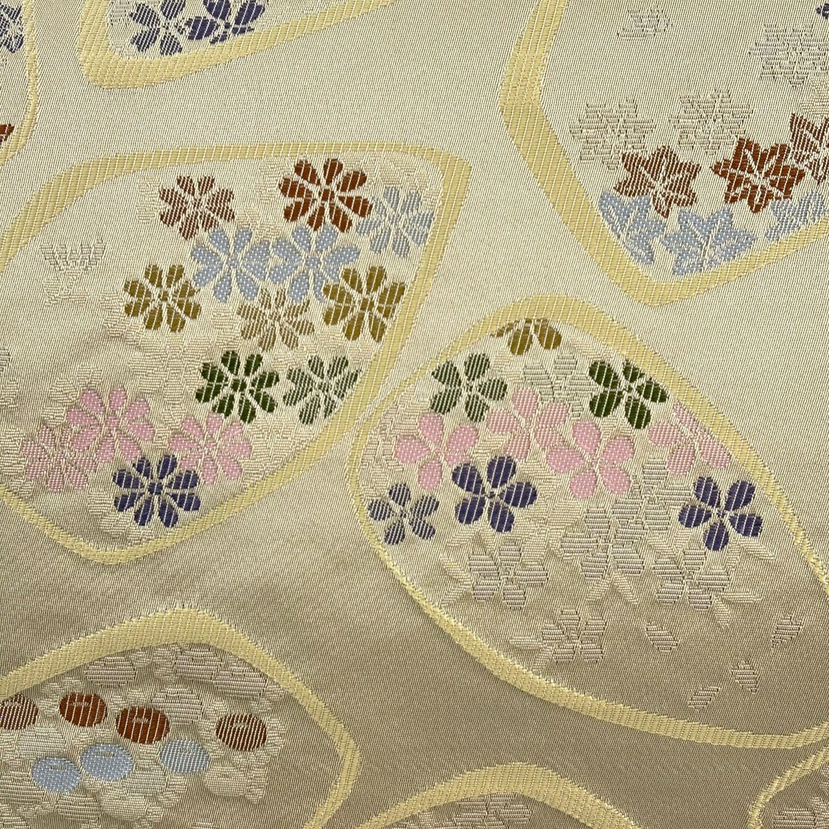 【美品】 袋帶 名古屋帶 優品級 薄黃土 經編