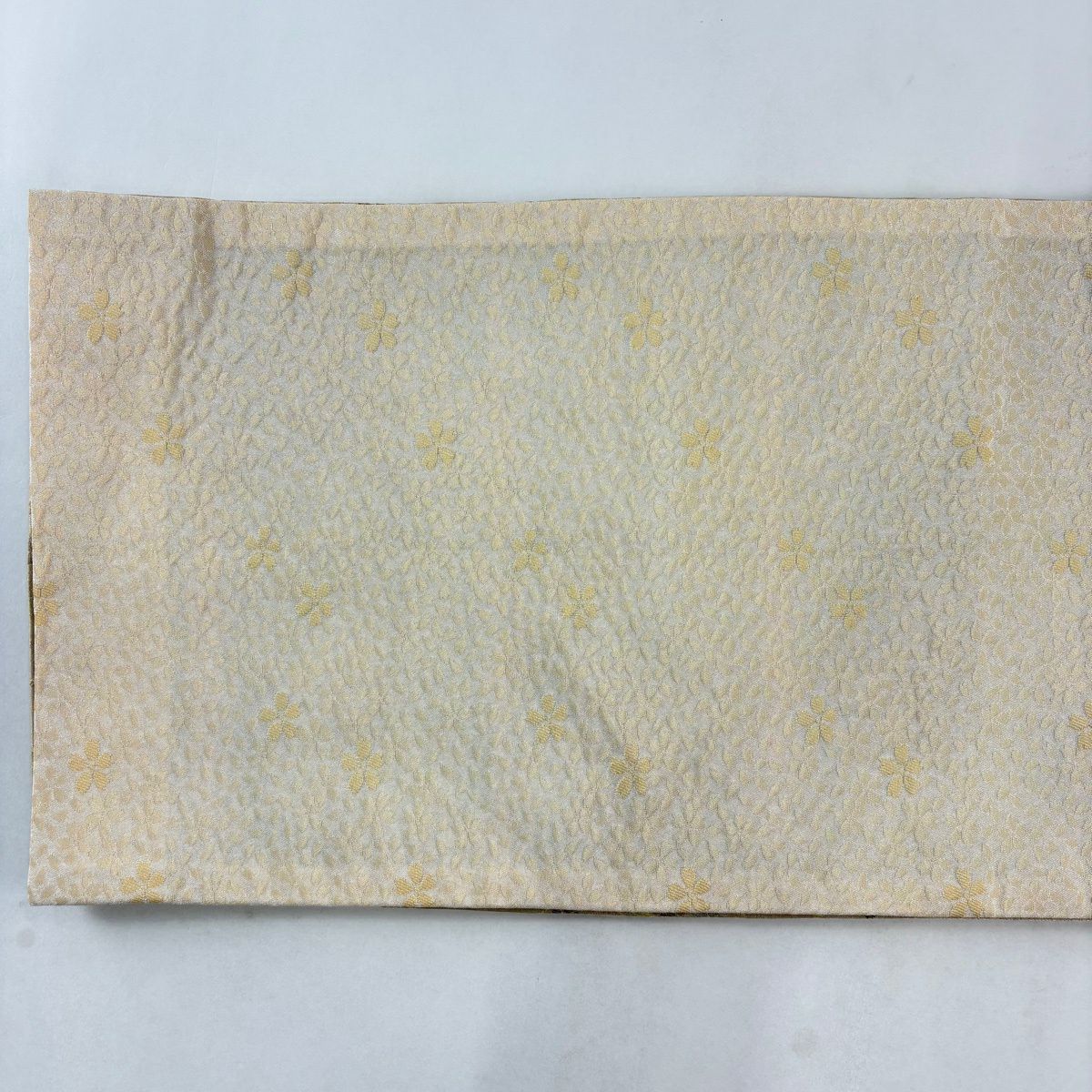 【美品】 袋帶 名古屋帶 優品級 薄黃土 經編