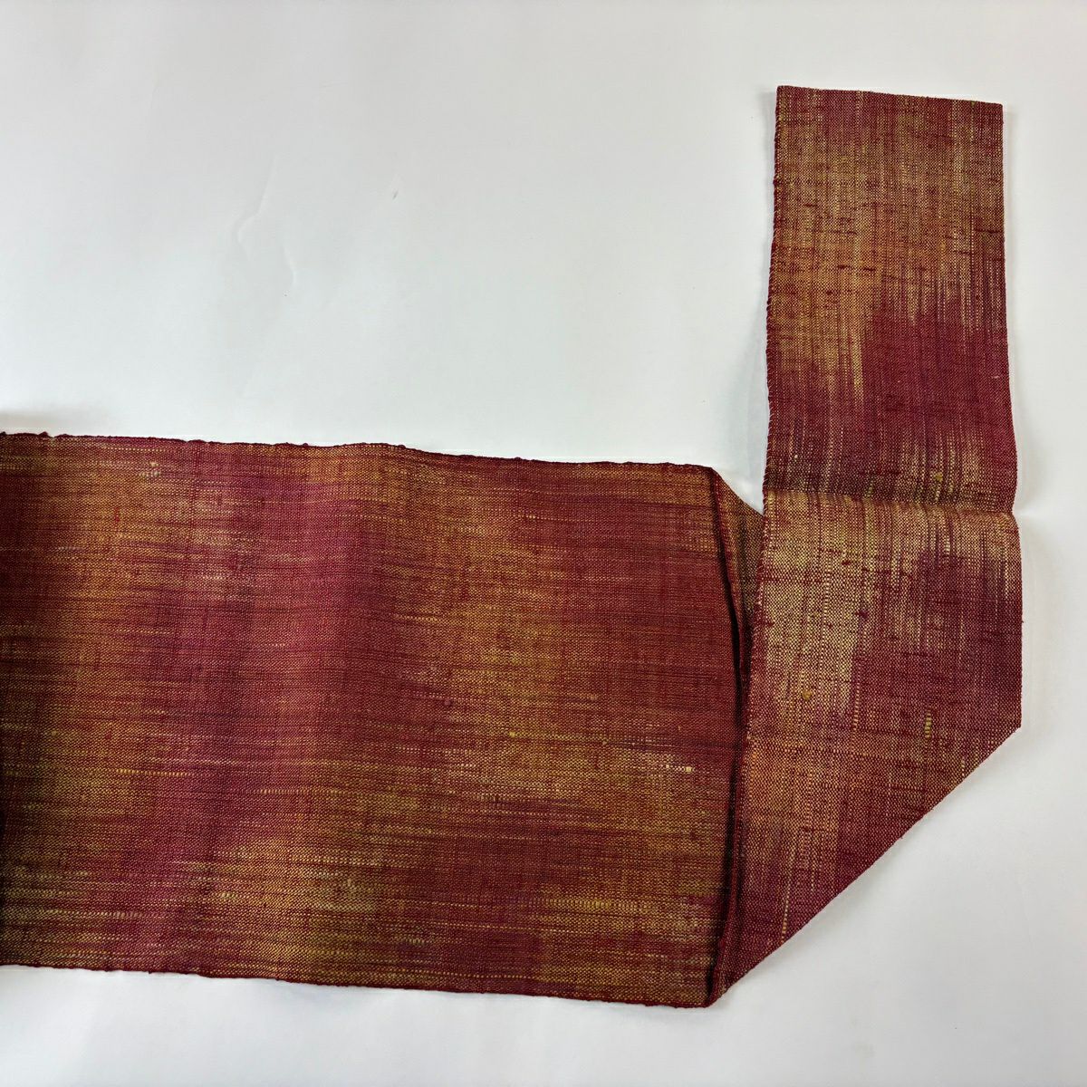【美品】名古屋帶 優品級 八寸名古屋帶 松樹葉仕立 單層 えんじ色 純蠶絲