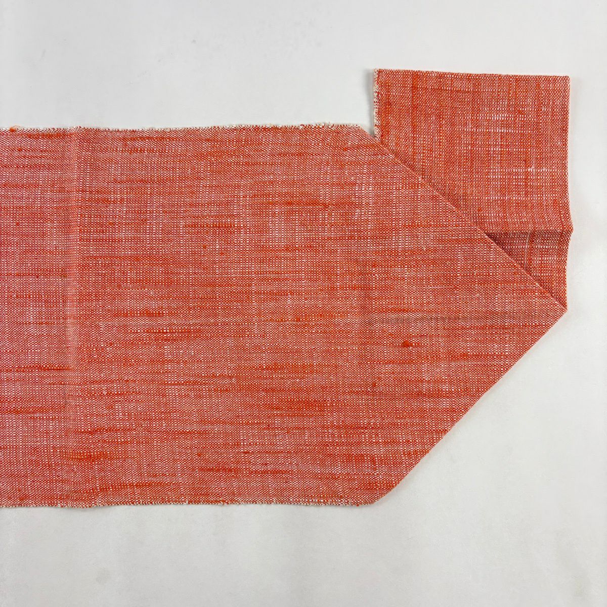 【美品】 名古屋帶 優品級 八寸名古屋帶 松樹葉仕立 雜幾何圖案 橙色 純蠶絲
