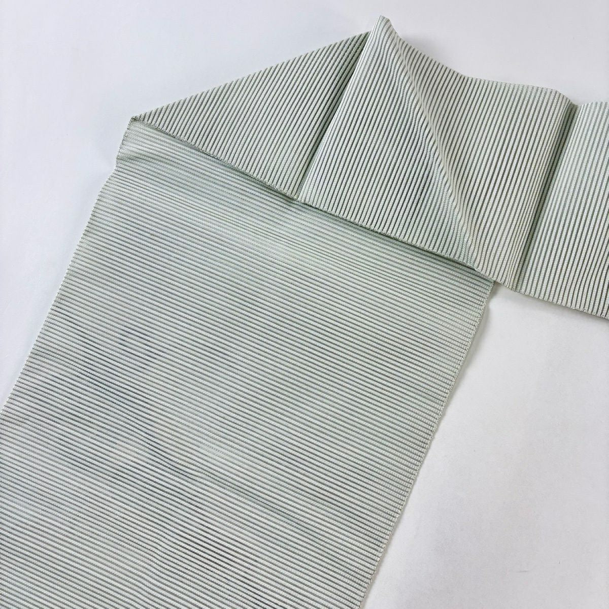【美品】名古屋帶 優品級 夏帶 葡萄 灰綠 純蠶絲