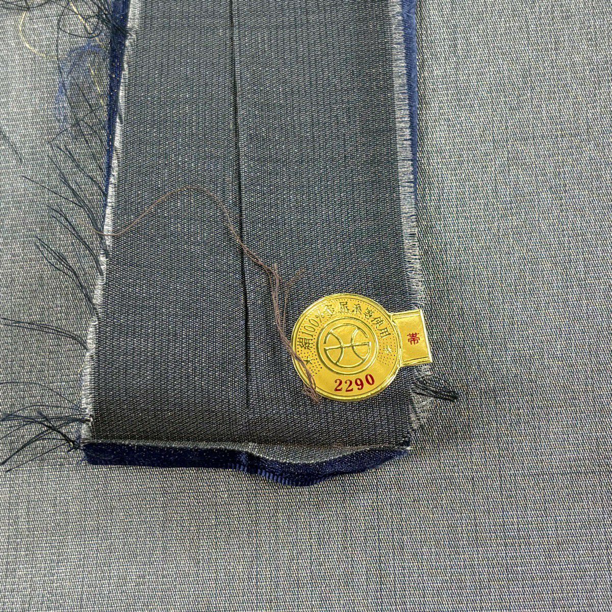 【美品】 袋帶 逸品級 證書齊全 斜條幾何圖案 銀線 金金箔 藍色 六通 純蠶絲