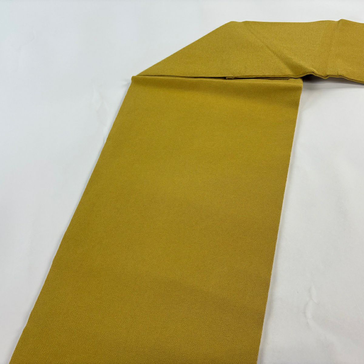 【美品】名古屋帶 逸品級 貓 幾何學 絞織 芥末色 純蠶絲
