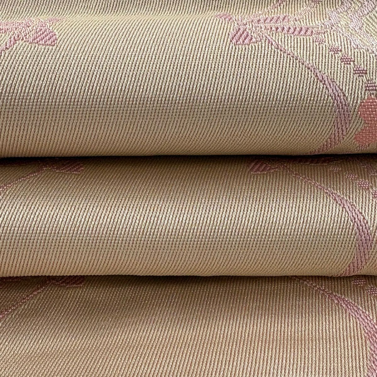 【美品】半幅帶 優品級 蝴蝶結 心形 米色 化纖