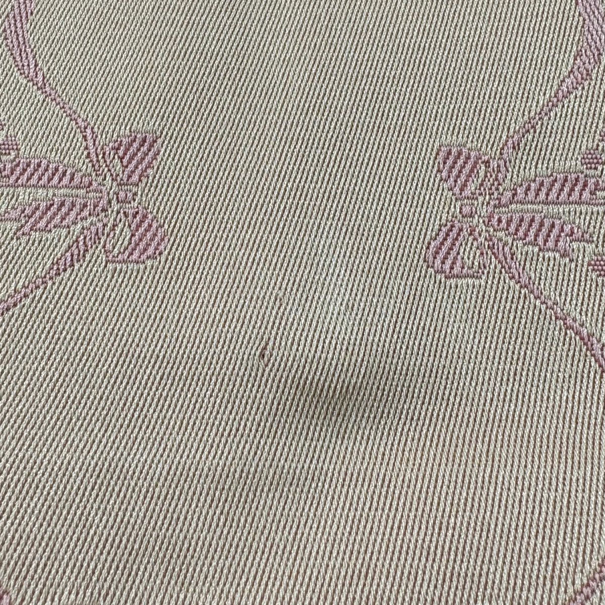 【美品】半幅帶 優品級 蝴蝶結 心形 米色 化纖