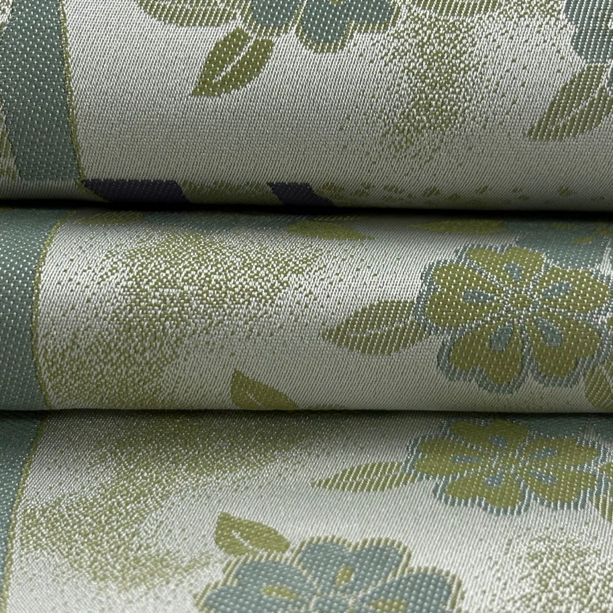 【美品】半幅帶 優品級櫻花 撫子 灰色 化纖