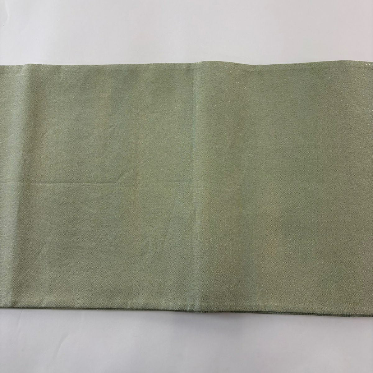 袋帶 秀品級 關西仕立 花扇子 霞 刺繡 金金箔 淺綠 お太鼓圖案 純蠶絲