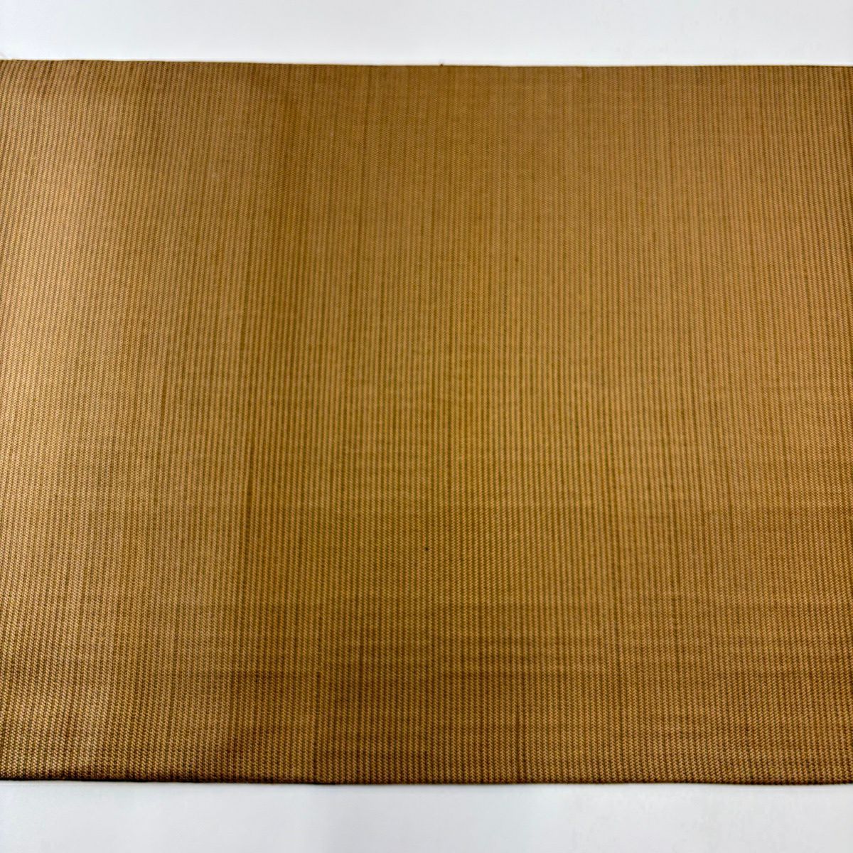 【美品】 袋帶 秀品級 幾何圖案 條紋 金金箔 山吹茶 六通 純蠶絲