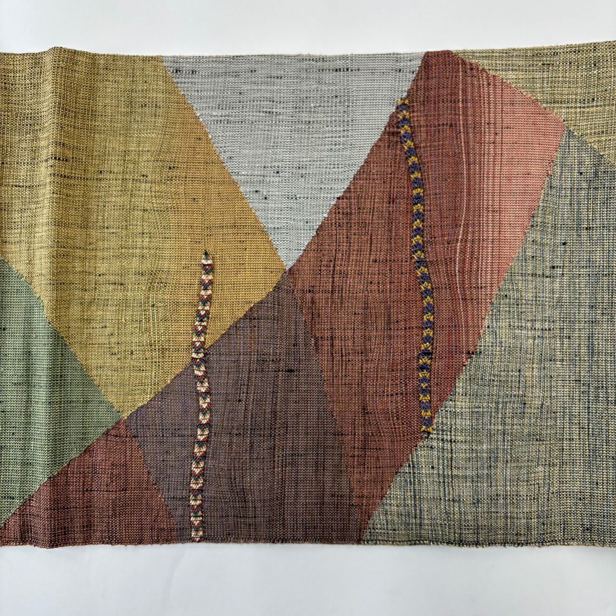 【美品】 袋帶 秀品級 幾何圖案 紫色 大鼓圖案 純蠶絲