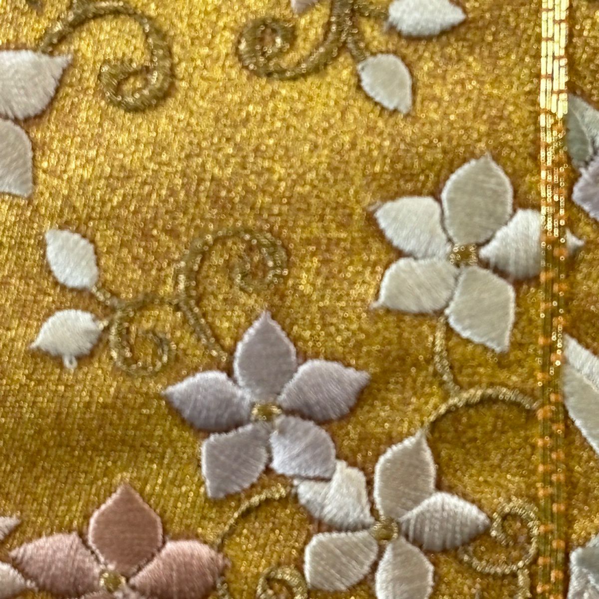 袋帶 秀品級 關西仕立 花鳥 龜甲 金絲 刺繡 鮭粉色 大鼓圖案 純蠶絲