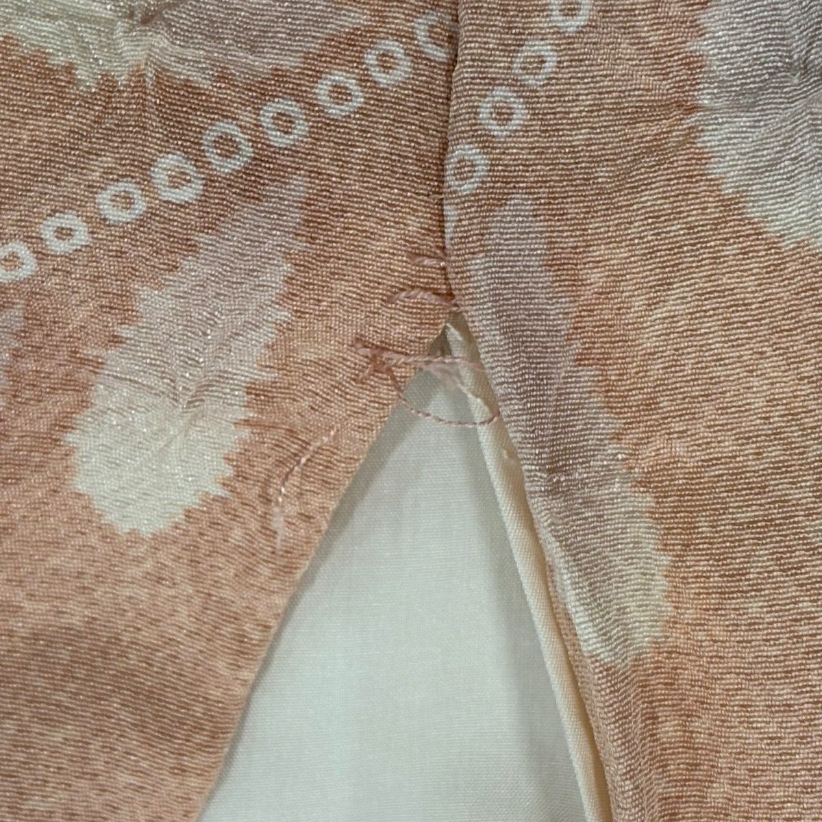 訪問服 身長162.5cm 袖長66cm M 雙層 花筏 流水 金銀彩 絞染 粉紅 純蠶絲 秀品級