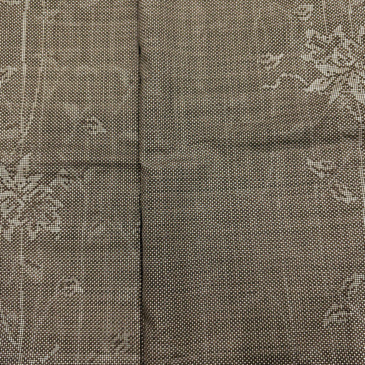 大島紬織 身長157.5cm 袖長62cm S 雙層 證書齊全 草花紋紋 純泥染 焦茶 純蠶絲 優品級