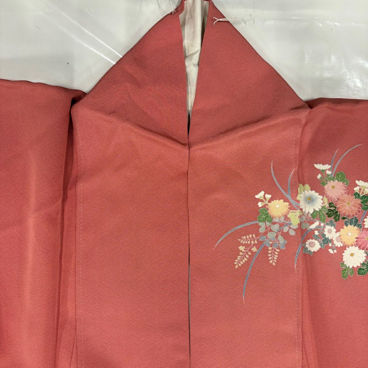 振袖禮服 身長158cm 袖長67cm M 雙層 菊花 扇子 辻花染 漸層 粉紅 純蠶絲 優品級