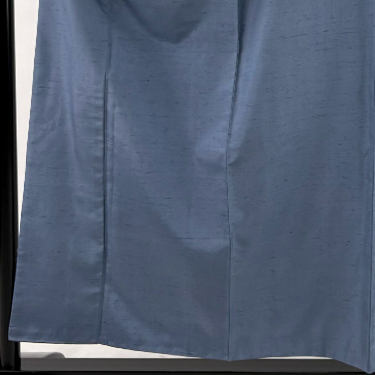 【美品】 紬織 身長154.5cm 袖長65cm M 雙層 岡本幸治 落款あり 水色 純蠶絲 秀品級 一つ紋