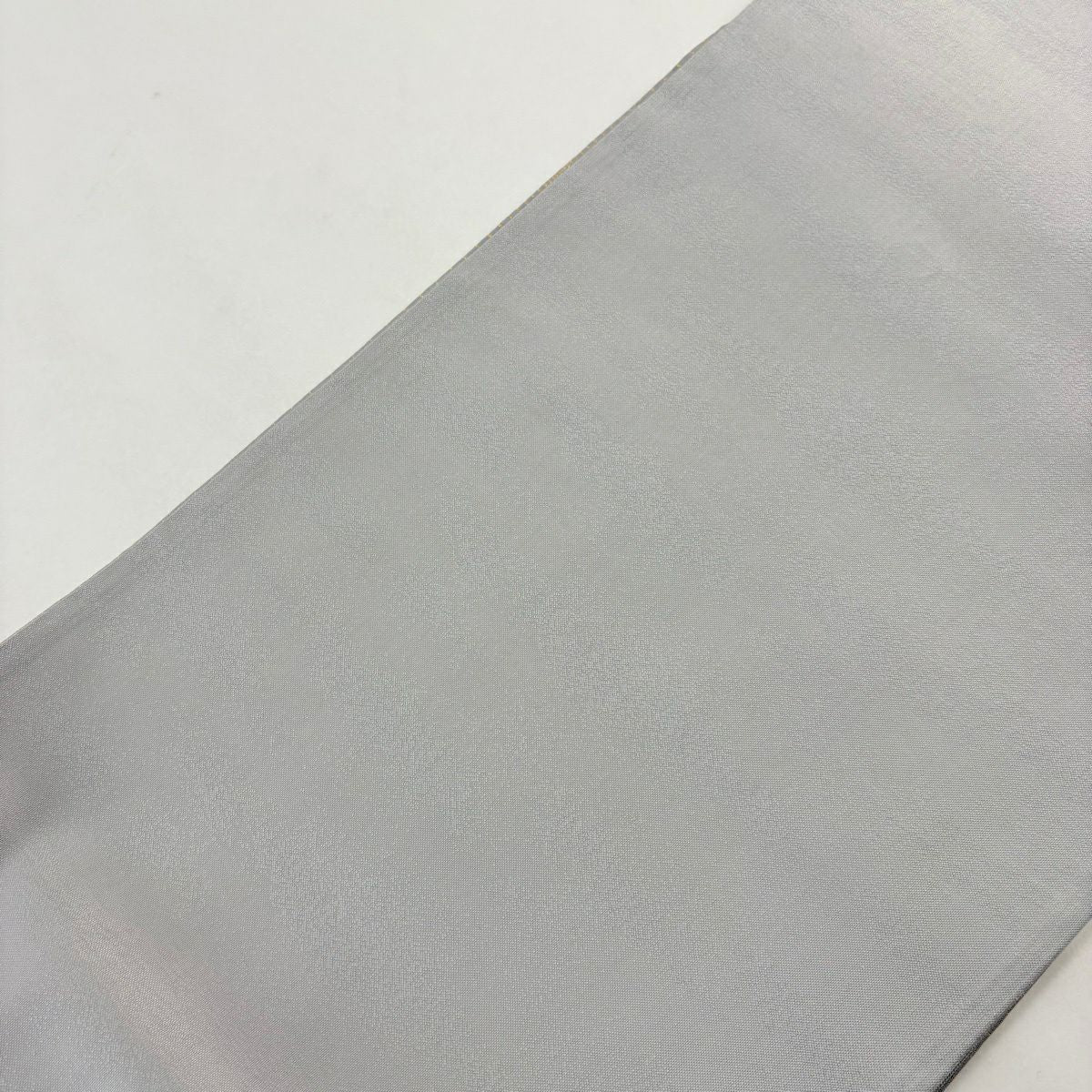 【美品】 袋帶 秀品級 縞 金絲 灰色 全通 純蠶絲
