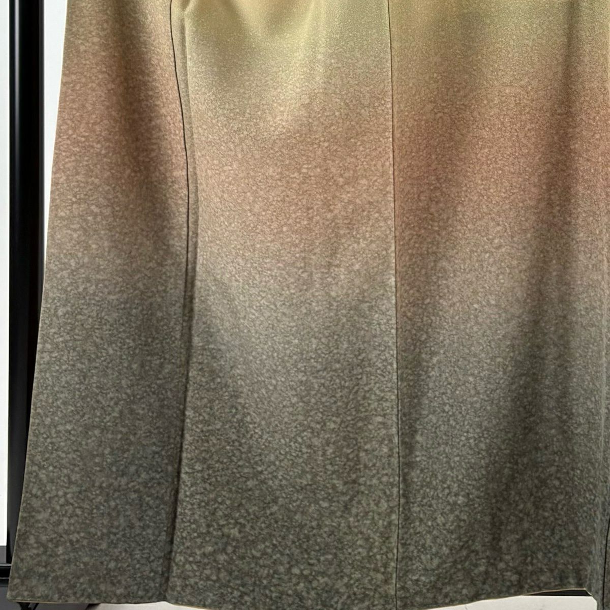 【美品】 付下 身長160.5cm 袖長65.5cm M 雙層 落款有 幾何學 漸變 薄茶 純蠶絲 優品級