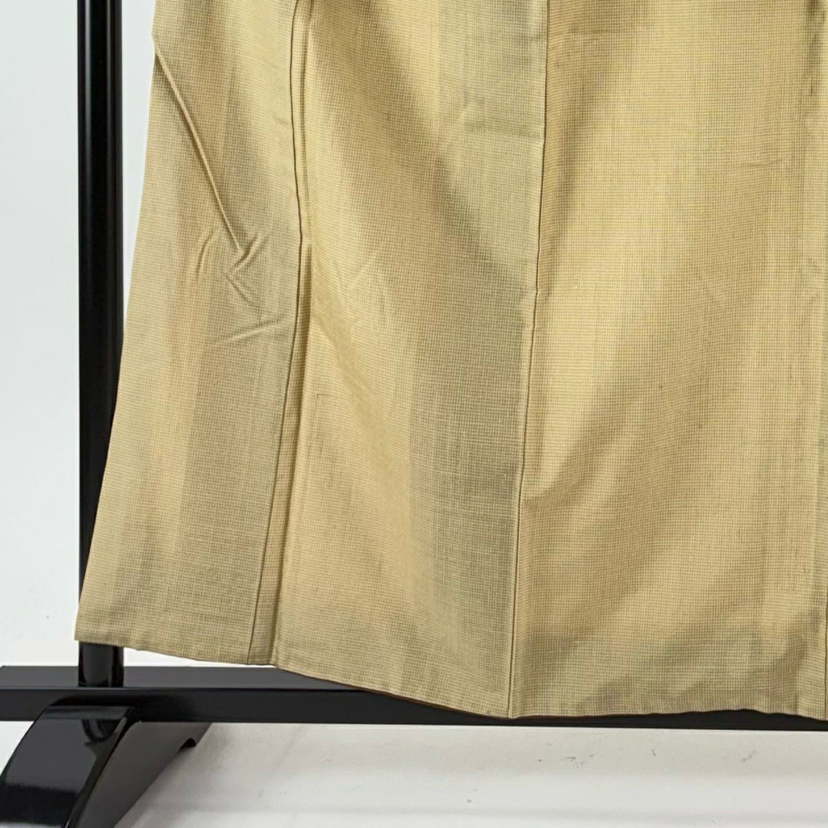 紬織 身長158cm 袖長62.5cm S 雙層 格子 米色 純蠶絲 優品級