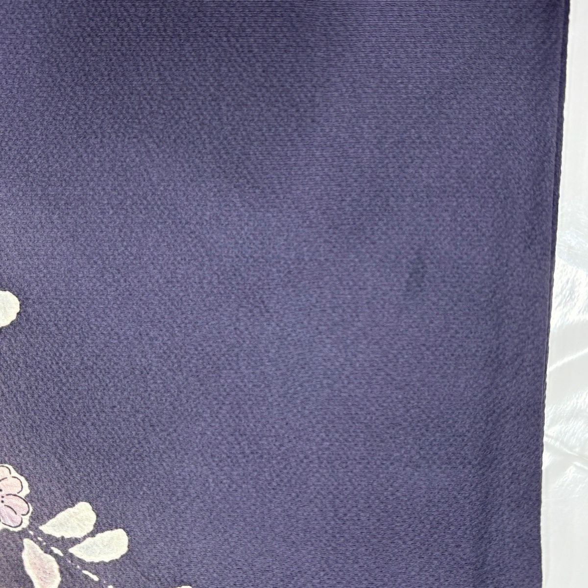訪問服 身長154.5cm 袖長64cm M 雙層 辻花染圖案 漸層 灰紫 純蠶絲 優品級