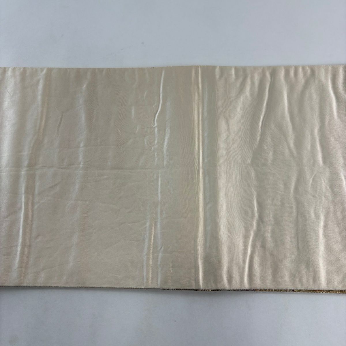 【美品】 袋帶 秀品級 扇子面 蝶 金金箔 金絲 金 六通 純蠶絲