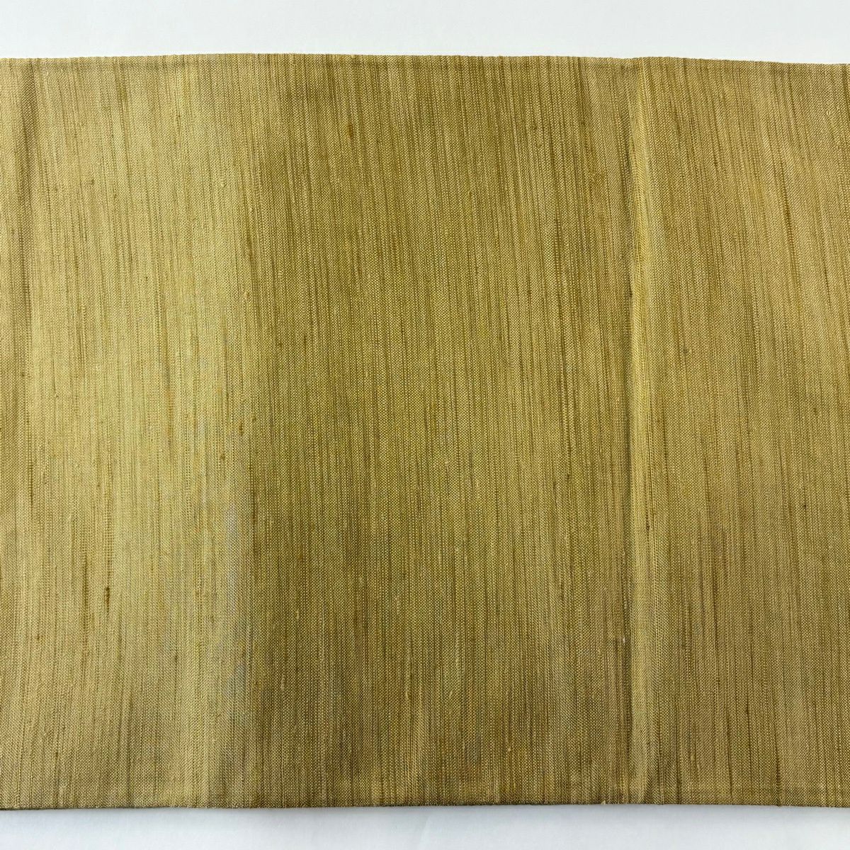 【美品】 袋帶 秀品級 幾何圖案 雲霞 金銀線 櫛織 黃土 深色 お太鼓圖案 純蠶絲