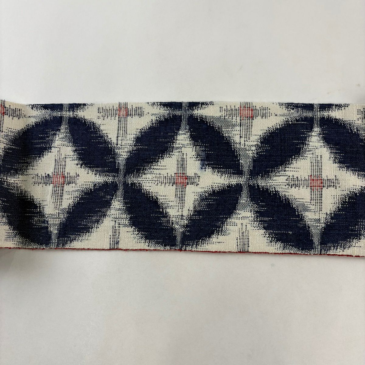 名古屋帶 秀品級 關西仕立 七寶 淡奶油色 純蠶絲