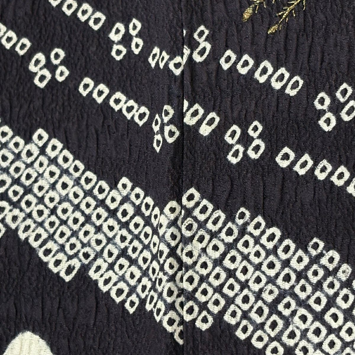 訪問服 身長159.5cm 袖長65cm M 雙層 寶盡くし 幾何學圖案 相良刺繡 金線 紫 純蠶絲 優品級