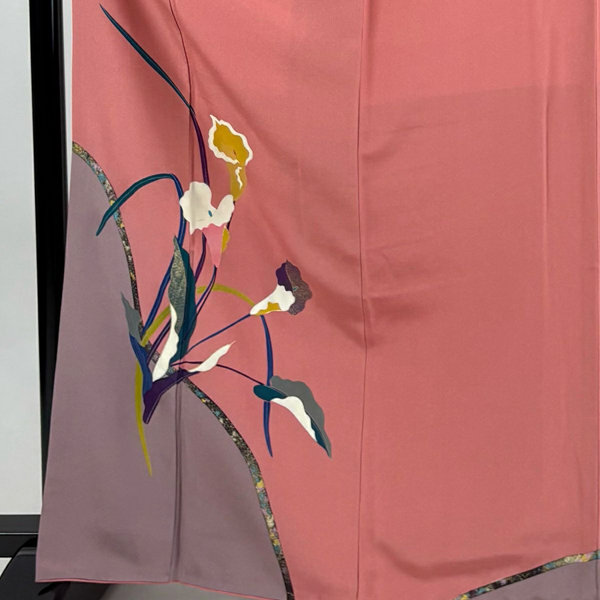 付下 身長166cm 袖長64.5cm M 雙層 顏色 金彩裝飾 粉紅 純蠶絲 優品級