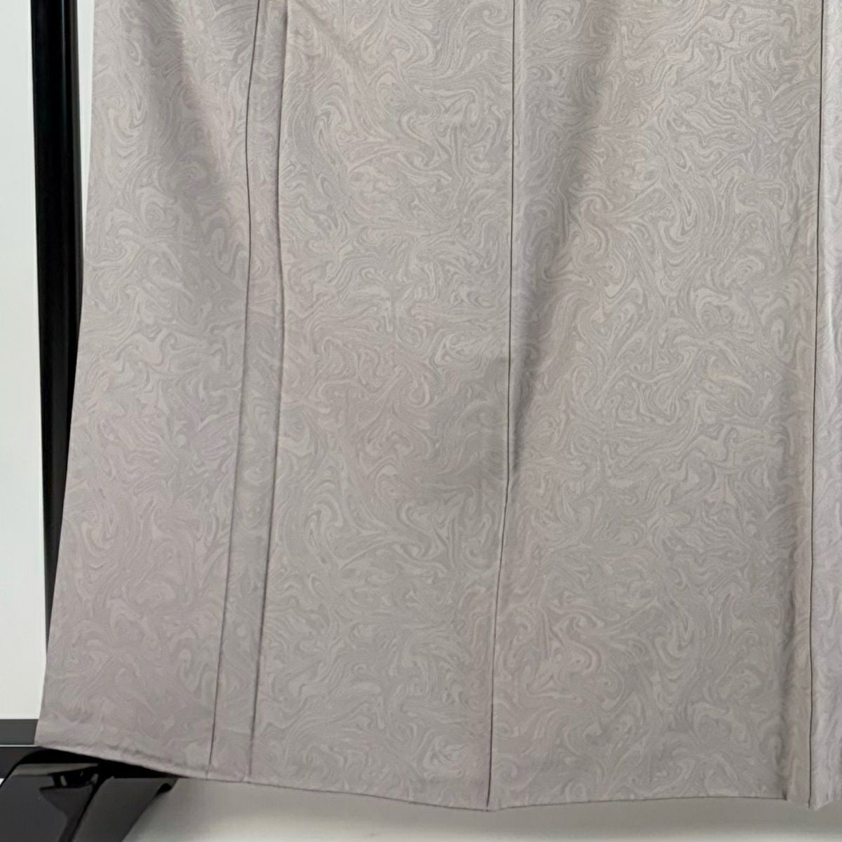 【美品】 小紋 身長161.5cm 袖長65cm M 雙層 墨流 灰紫 純蠶絲 秀品級