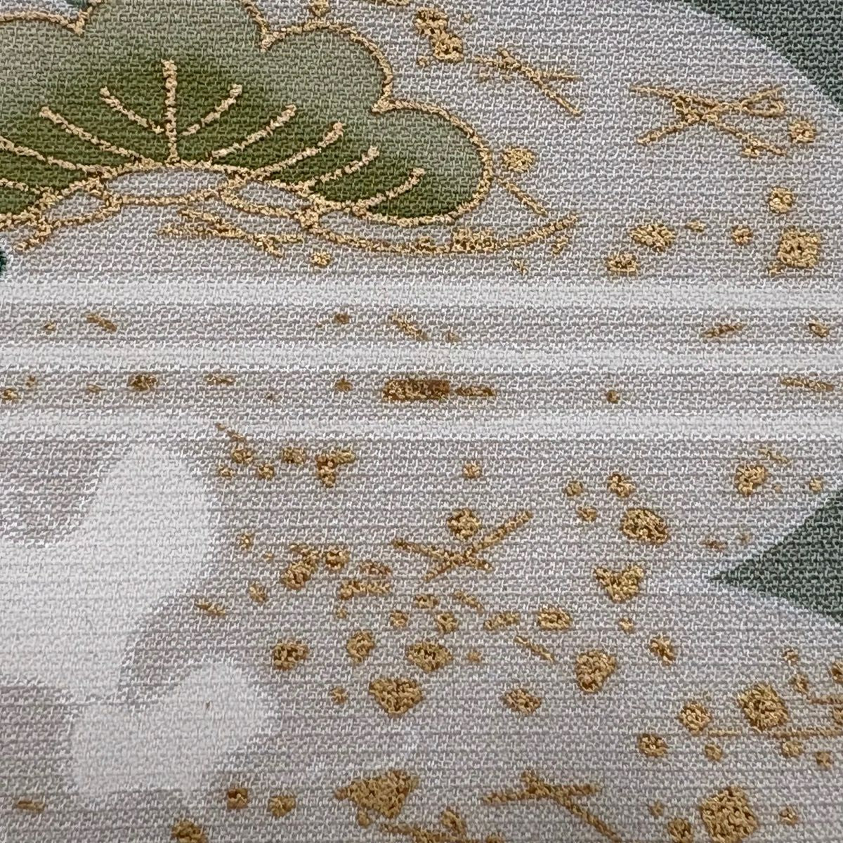訪問服 身長160cm 袖長64cm M 雙層 雲文 松樹竹子梅花 金銀彩 金絲 米色 純蠶絲 優品級